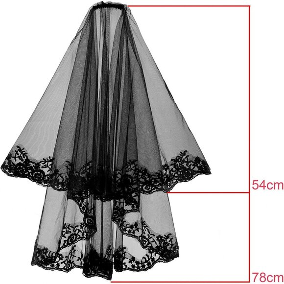 Women Mesh Veil Black Bridal Birdcage Short Wedding Face Veil with Clip main image 6